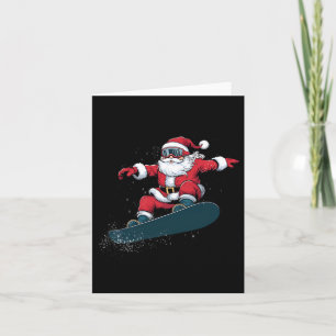 Cartão Snowboarder Natal Papai Noel Claus Snowboard Snowb