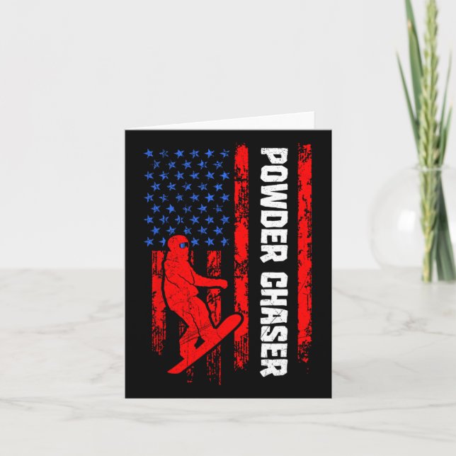 Cartão Snowboarder Powder Chaser Funny Snowboard Child (Frente)