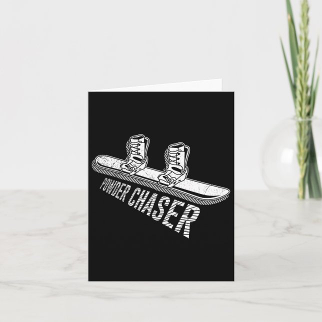 Cartão Snowboarder Powder Chaser Funny Snowboard Child (Frente)
