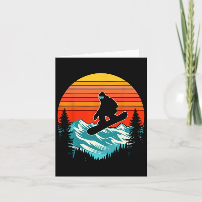 Cartão Snowboarder Retro Snowboard Snowboard Extreme S (Frente)