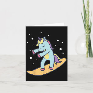 Cartão Snowboarder Unicorn Snowboard Winter Sports Ski