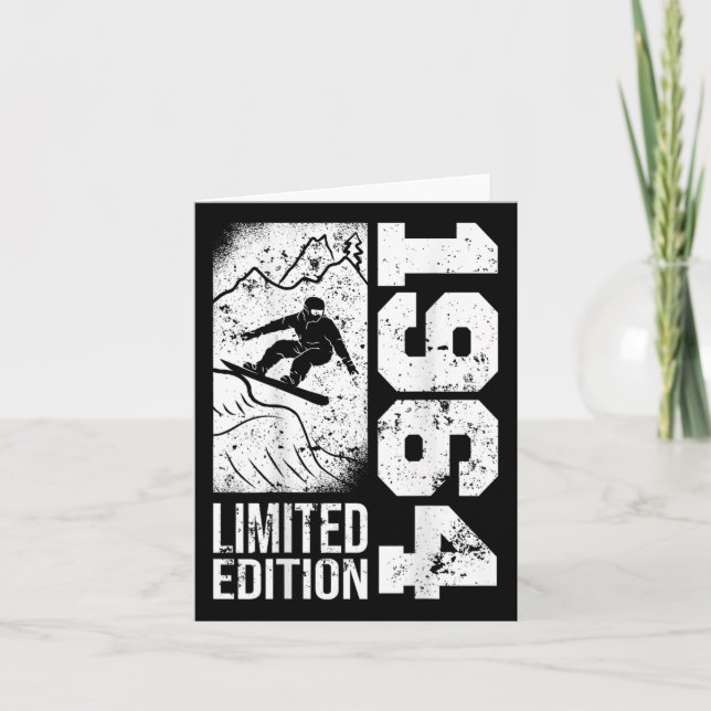 Cartão Snowboarder Vintage 1964 Birthday Snowboard Sno (Frente)