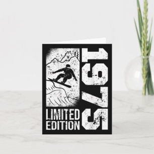 Cartão Snowboarder Vintage 1975 Birthday Snowboard Sno