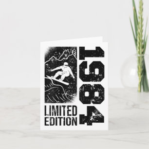 Cartão Snowboarder Vintage 1984 Birthday Snowboard Sno