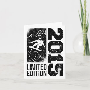 Cartão Snowboarder Vintage Aniversário 2015 Snowboarding