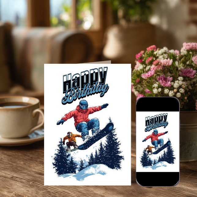 Cartão Snowboarding Birthday Cards (Criador carregado)