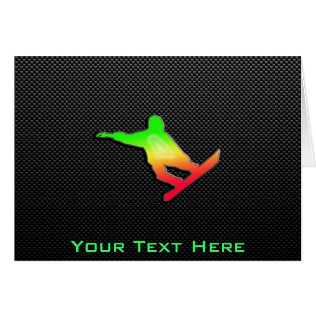 Cartão Snowboarding lustrosa (Frente Horizontal)