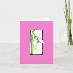 Cartão Snowdrop white pink Note Card