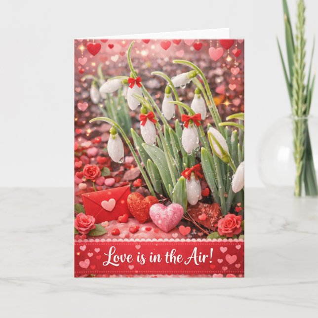 Cartão Snowdrops Romantic Valentine's Day Card (Frente)