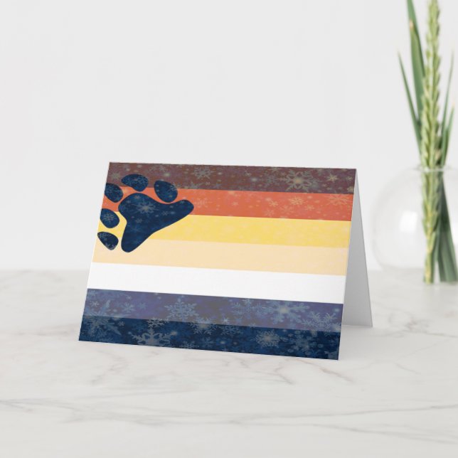 Cartão Snowflake do Orgulho de Urso (Frente)