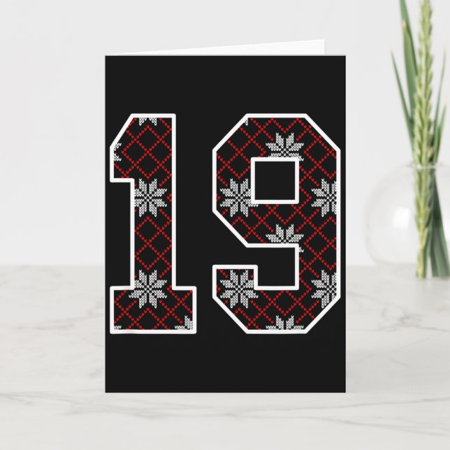 Cartão Snowflake Ugly Christmas Number 19 Uniform #19 Jer (Frente)