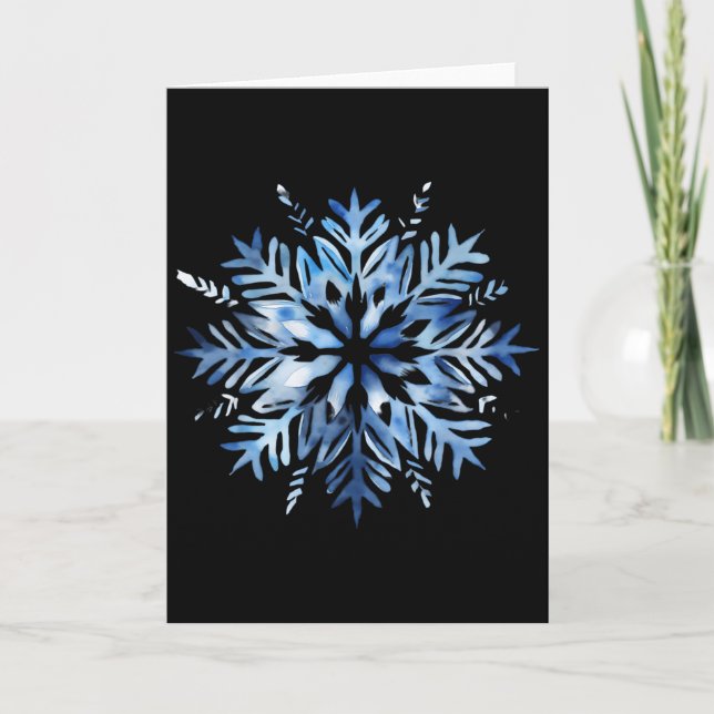 Cartão Snowflake Winter Christmas Matching  (Frente)