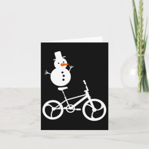 Cartão Snowman Bmx Bike Christmas Winter Funny Cycling Sp