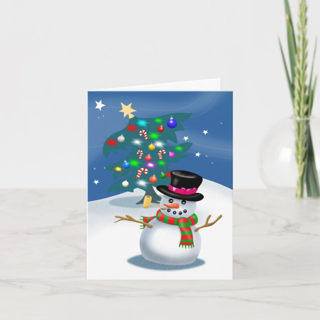 Cartão Snowman de Natal (Frente)