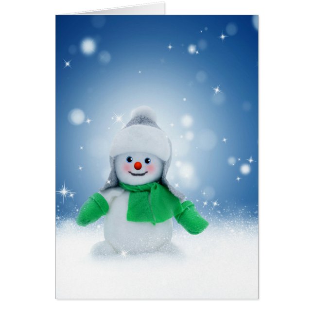 Cartão Snowman Deseja (Frente)