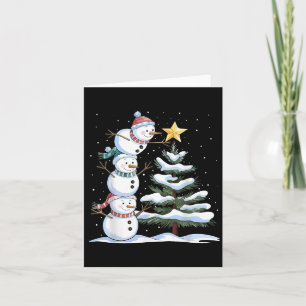 Cartão Snowman Felry Natal Xmas Tree Family Paja
