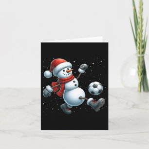 Cartão Snowman Futebol Soccer Café da Neve Meninas Crianç