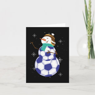 Cartão Snowman Soccer Ball Winter Magic