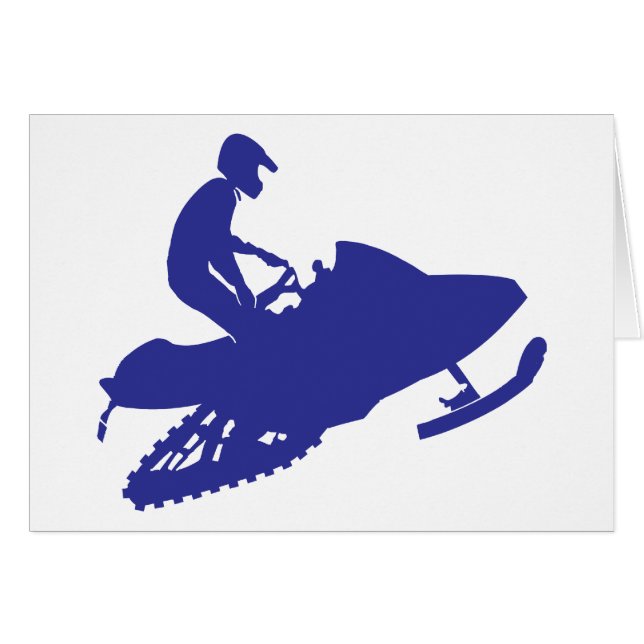 Cartão Snowmobiler/Marinho Blue Sled (Frente Horizontal)