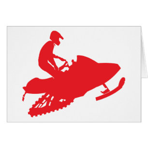 Cartão Snowmobiler/Red Sled