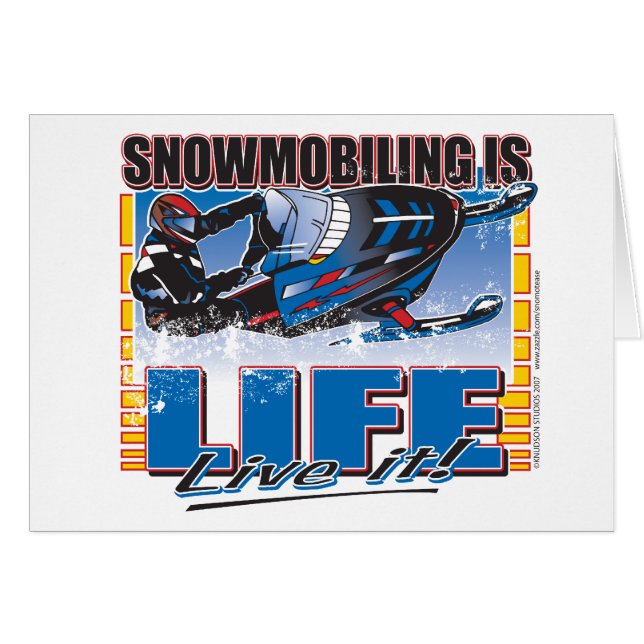 Cartão SNOWMOBILING-IS-LIFE-Zazz (Frente Horizontal)