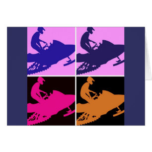Cartão Snowmobiling Pop Art