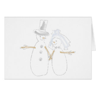 Cartão Snowpeople Bride e Groom
