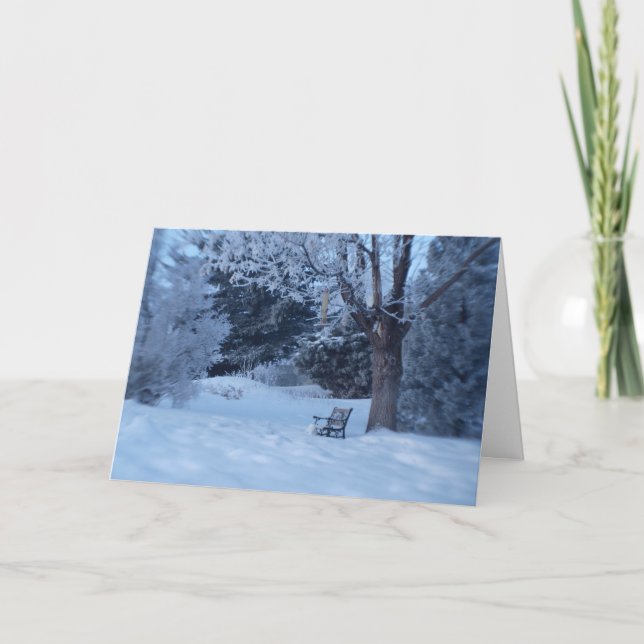 Cartão Snowy Bench Card (Frente)