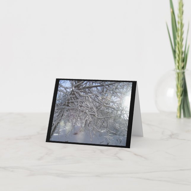 Cartão Snowy Branches Notecard (Frente)