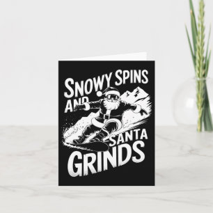 Cartão Snowy Spins Papais noeis Grinds Snowboarder Sno