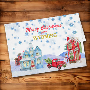Cartão Snowy Village do Wyoming Christmas Card