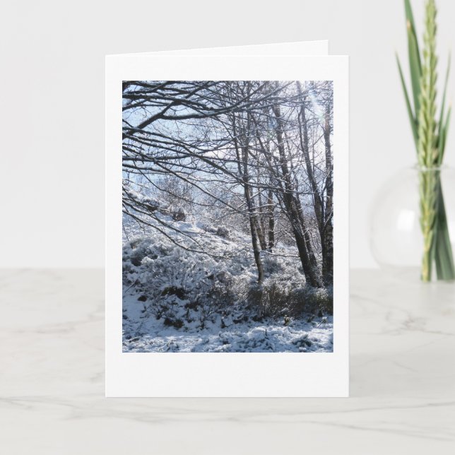Cartão Snowy Woods Natal (Frente)