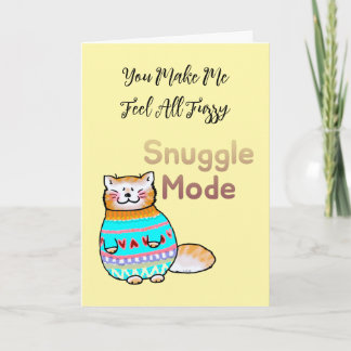 Cartão Snuggle Mode Cat Valentine Card