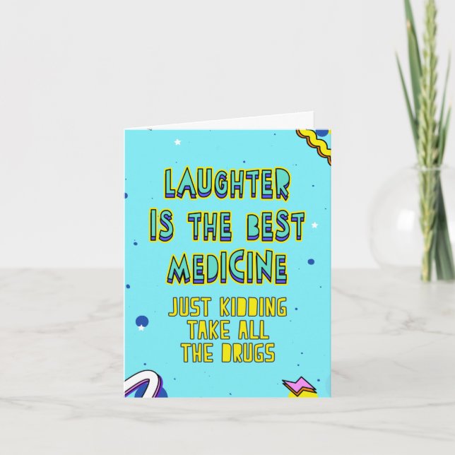 Cartão Só brincando, pegue todas as drogas, edite msg de  (Frente)