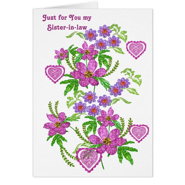 Cartão Só para você, minha cunhada (Frente)