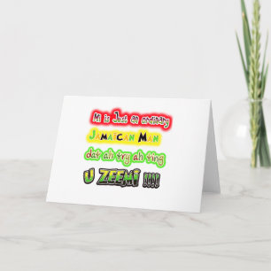 Cartão Só um homem jamaicano comum tentando uma coisa