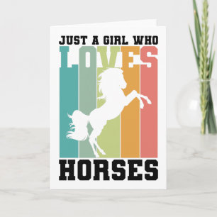 Cartão Só uma garota que ama Cavalos   Rapariga de Caval