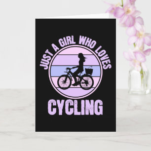 Cartão Só uma garota que ama uma moça de bicicleta