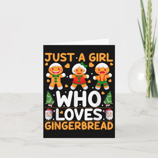 Cartão Só Uma Menina Que Adora Gi De Natal Do Gingerpão (Frente)