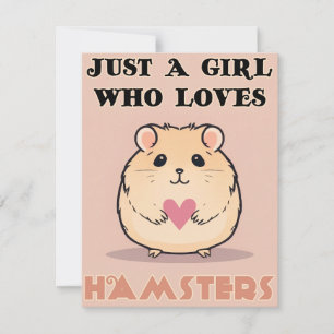 Cartão Só Uma Menina Que Ama Hamsters, Um Bestiço