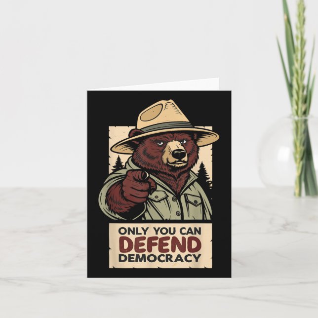 Cartão Só Você Pode Defender A Democracia - Contra A Auto (Frente)