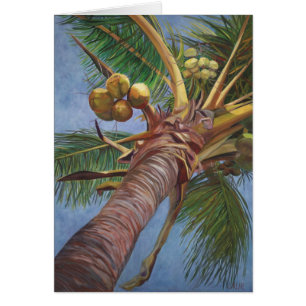 Cartão Sob a árvore de coco