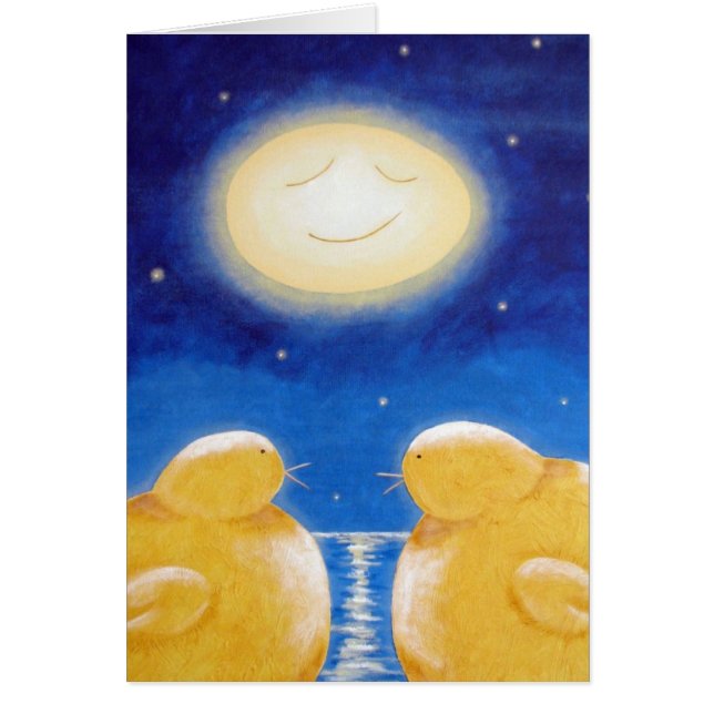 Cartão Sob a lua completa do ovo (Frente)