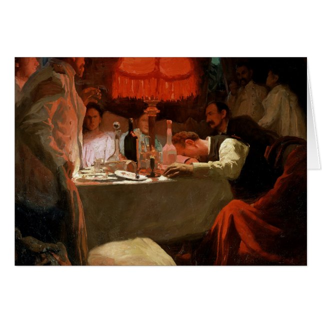 Cartão Sob a luz vermelha, c.1910 (Frente Horizontal)