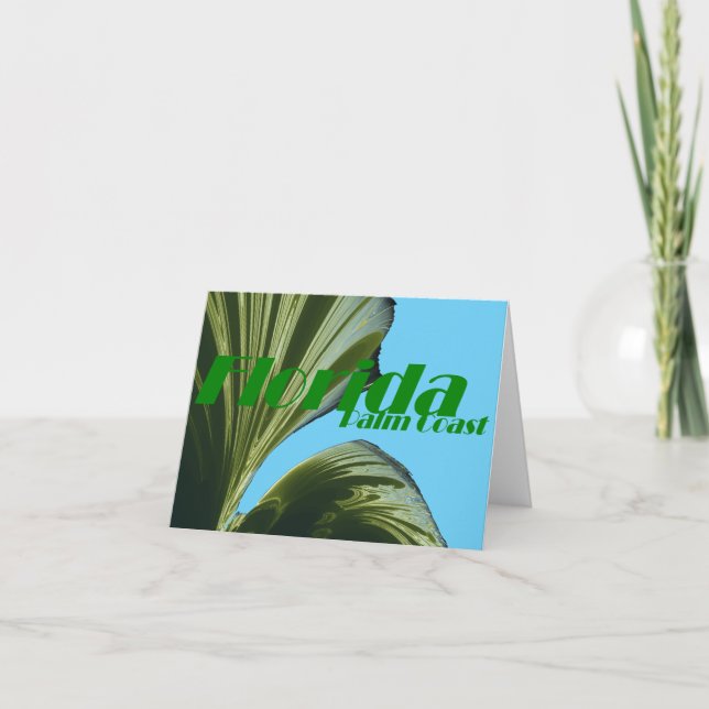 Cartão Sob A Placa De Nota Da Árvore Palm (Frente)