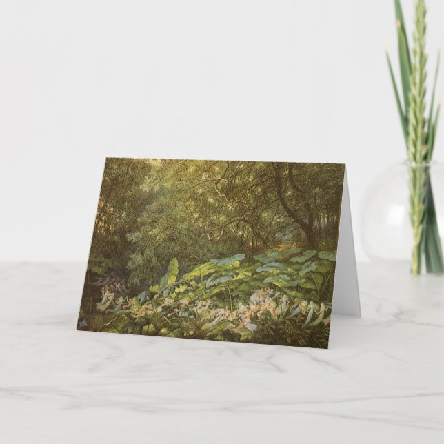 Cartão Sob as Folhas de Choque de Richard Doyle, Fairy Ar (Frente)