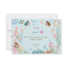 Sob o mar Crianças da Sereia feliz aniversário