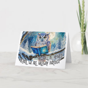 Cartão Sober Owl Lendo Grande Aniversário de Recuperação 