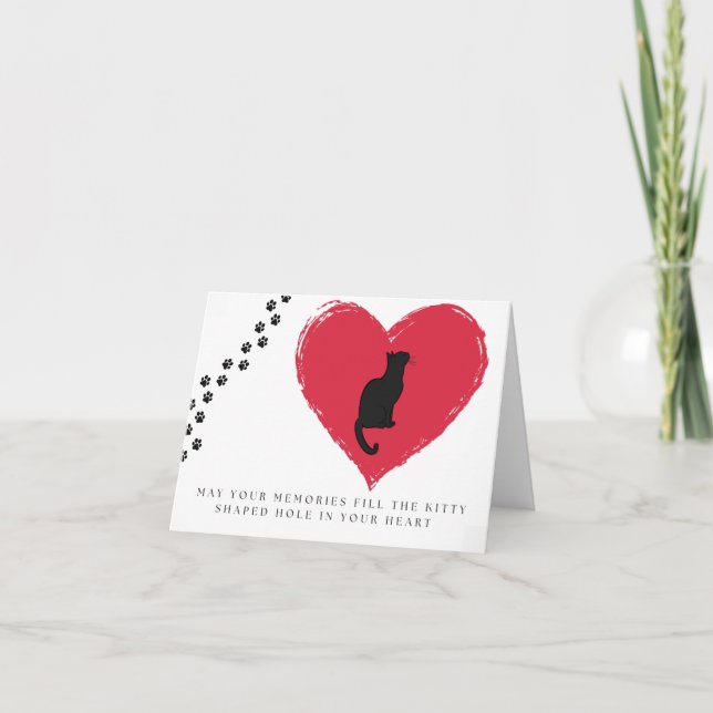 Cartão Sobre a Perda do seu Gato  (Frente)