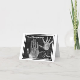 Cartão Sobre as palmas do meu computador portátil